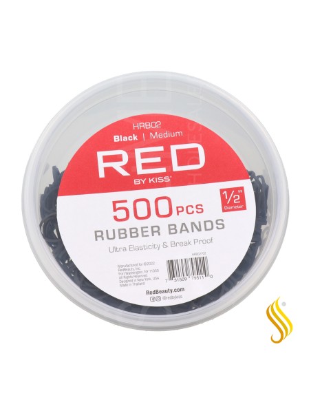 Red Kiss Rubber Band Medium 500 Piezas Gomas De Cabello